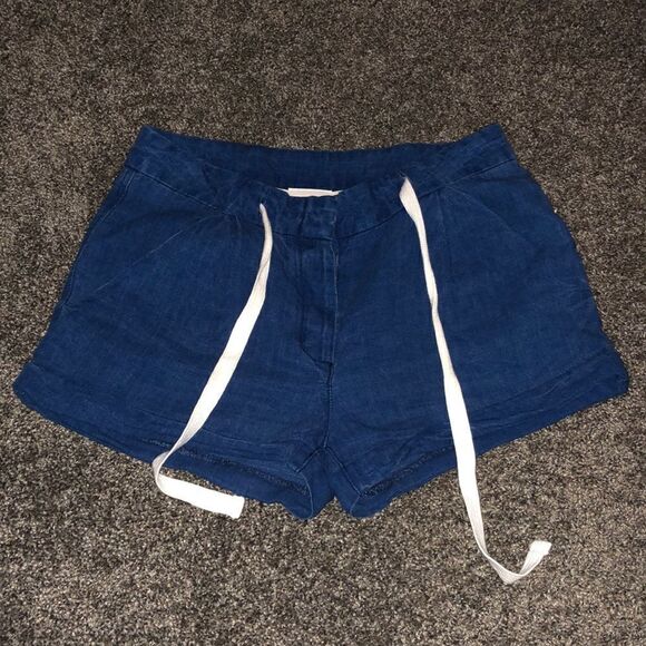 Wilfred Linen Shorts Aritzia  Blue 2 - Picture 2 of 4